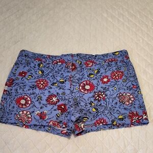 Womens,LOFT Floral Patterned High Waist Shorts - Blue and Red ,Size 18.New.